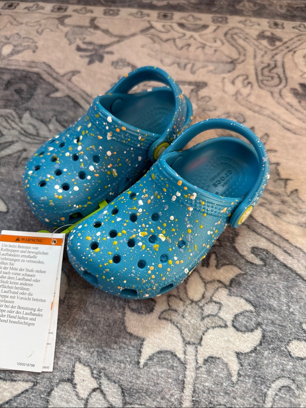 Crocs toddler boys Blue Splash Clog Shoes size 7 C